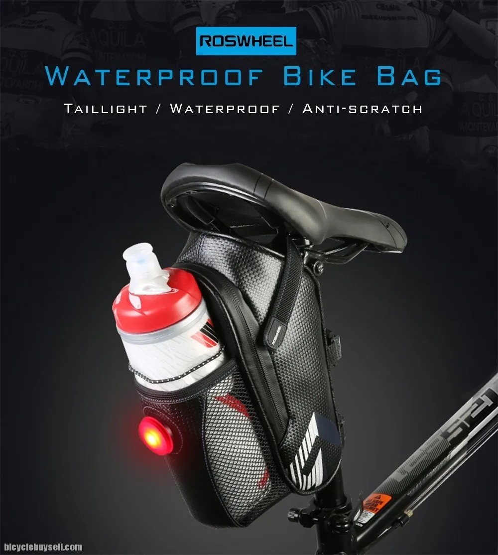 ROSWHEEL Waterproof SADDLE BAG With Tail Light (2 Colors)