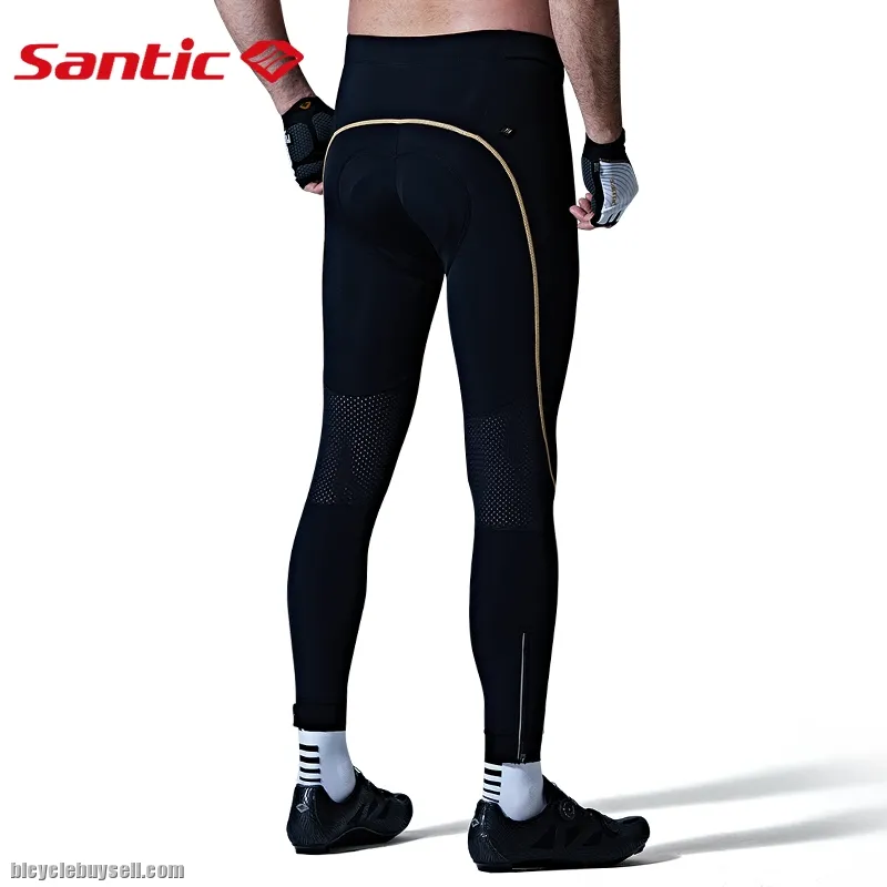 Santic Black Sea Men's Cycling Pants Anti-pilling Full Length 4D Padded(Suitable for Long Distance)
