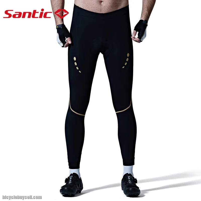 Santic Black Sea Men's Cycling Pants Anti-pilling Full Length 4D Padded(Suitable for Long Distance)
