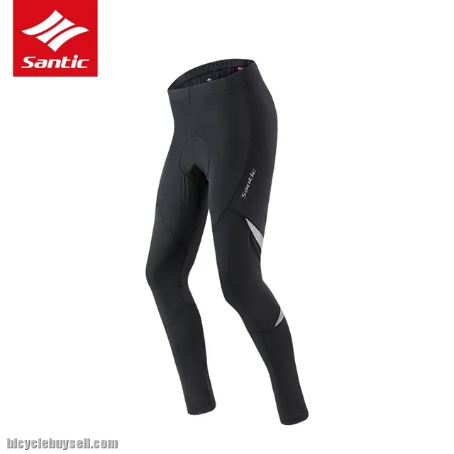 Santic Dans Men's Cycling Pants Reflective Breathable Full Length 4D Padded Long Trousers