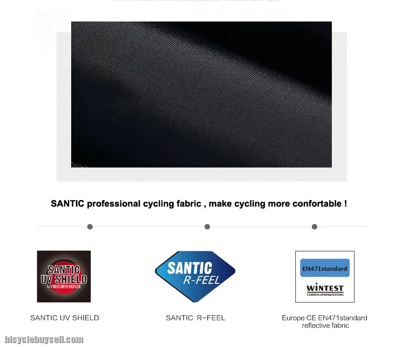 Santic Dans Men's Cycling Pants Reflective Breathable Full Length 4D Padded Long Trousers