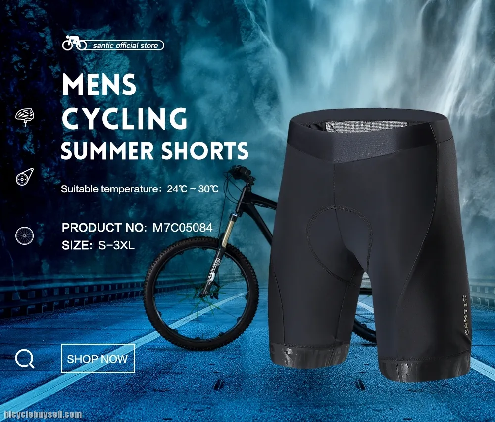 Santic Calais Men's Cycling Short Pants Pro Fit Italian 8 Hours Riding Pad(For Long Distance)