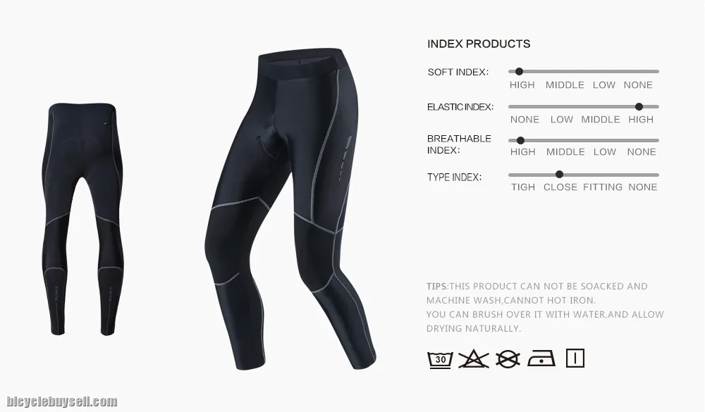 Santic Gree Men's Cycling Pants Breathable Full Length 4D Padded Long Trousers