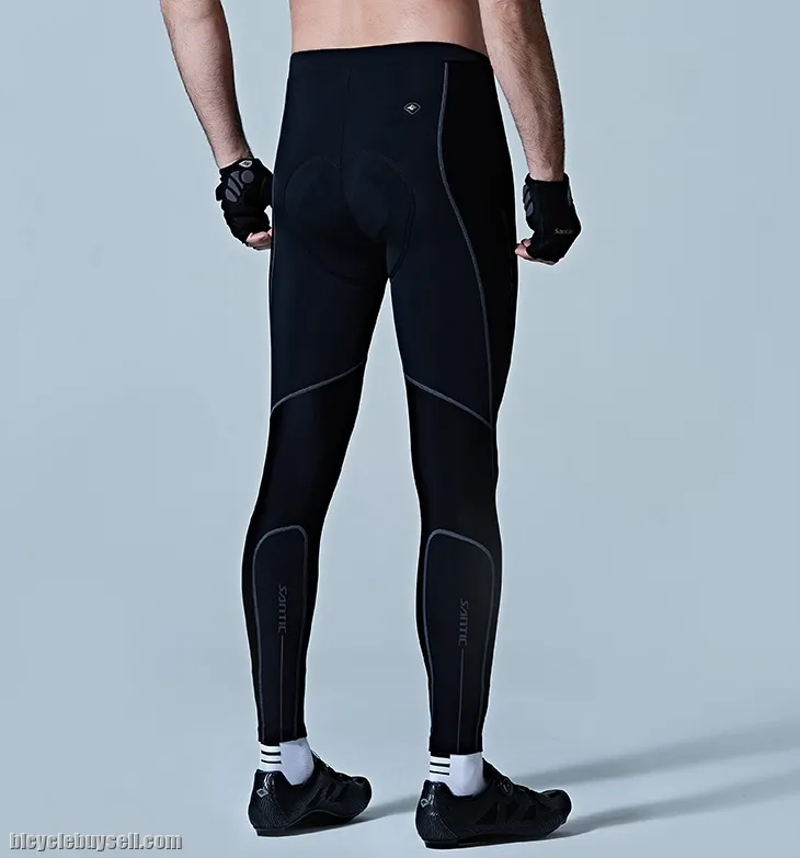 Santic Gree Men's Cycling Pants Breathable Full Length 4D Padded Long Trousers
