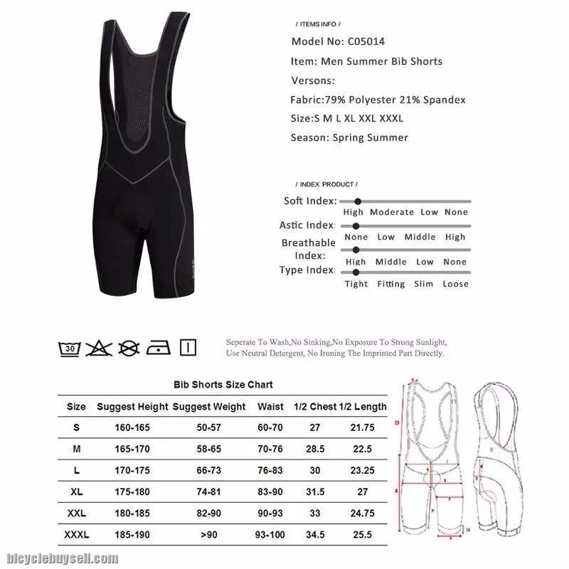 Santic Suto Men's Cycling Bib Shorts Coolmax 3D Pad Breathable Tights
