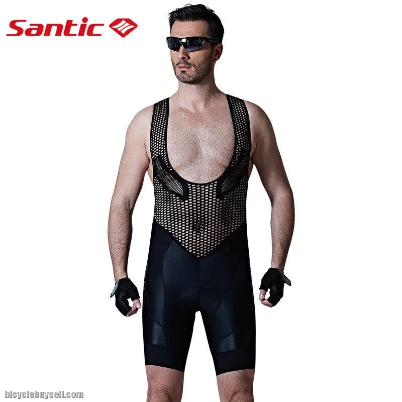 Santic Aska Men's Cycling Bib Shorts Quick Dry Elastic Comfort Breathable Professional Riding Bib
