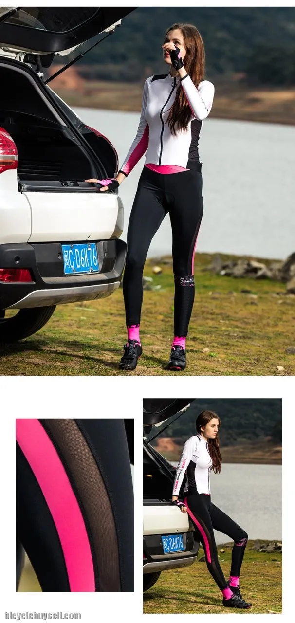 Santic Bolizi Women's Cycling Pants Breathable &amp; Elastic Trouser Full Length Tight