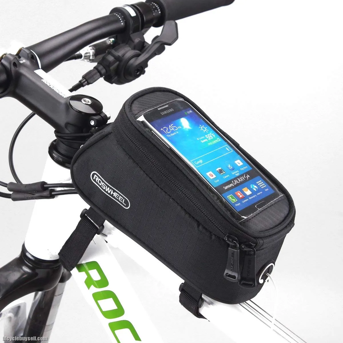Roswheel (L Size) Bike Front Tube Bag With 3.5mm Audio Cable for Touch Screen Phones