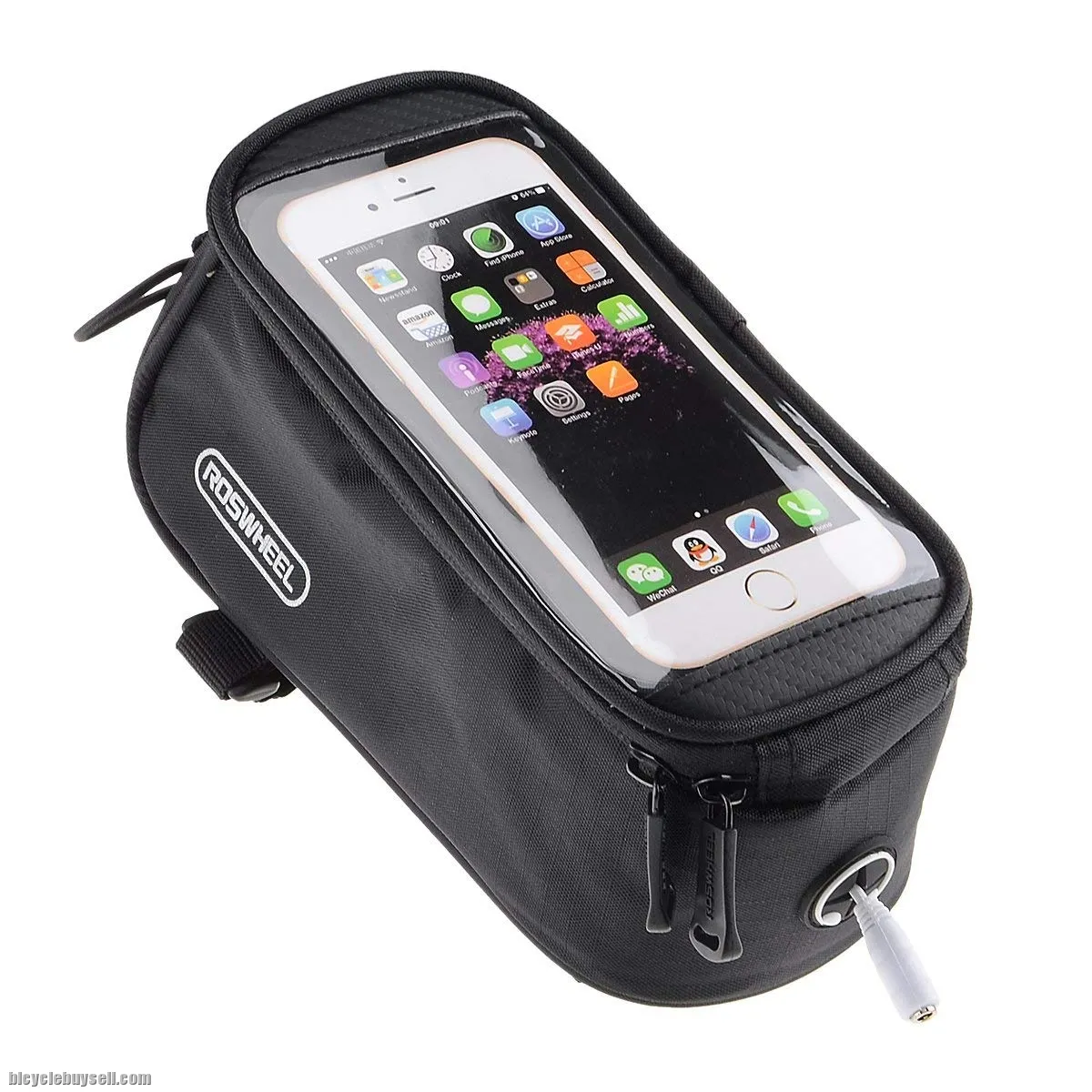 Roswheel (L Size) Bike Front Tube Bag With 3.5mm Audio Cable for Touch Screen Phones