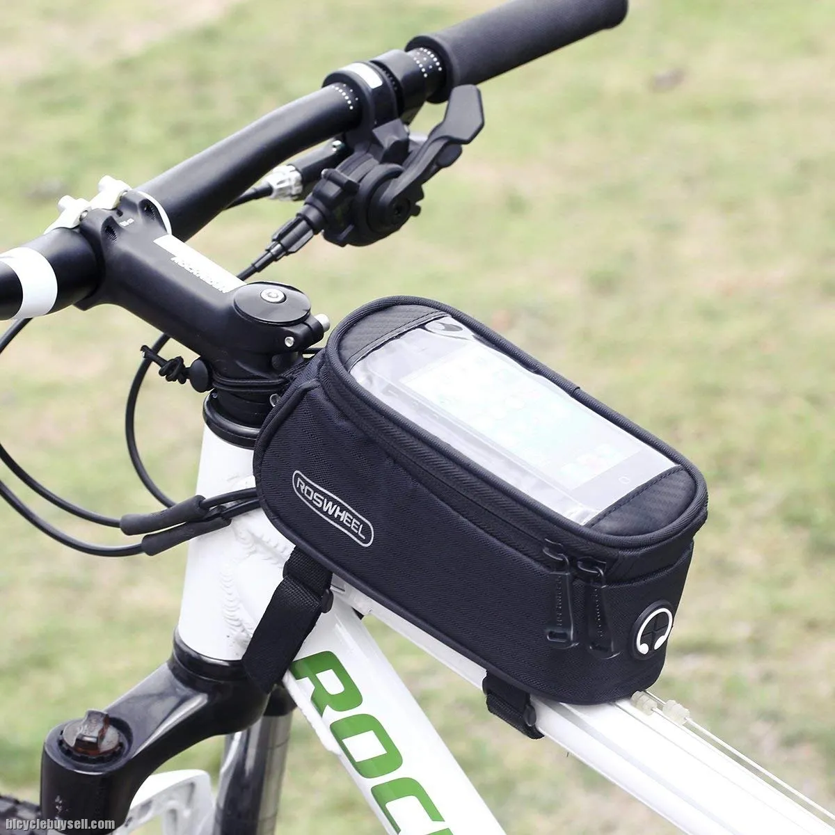 Roswheel (L Size) Bike Front Tube Bag With 3.5mm Audio Cable for Touch Screen Phones