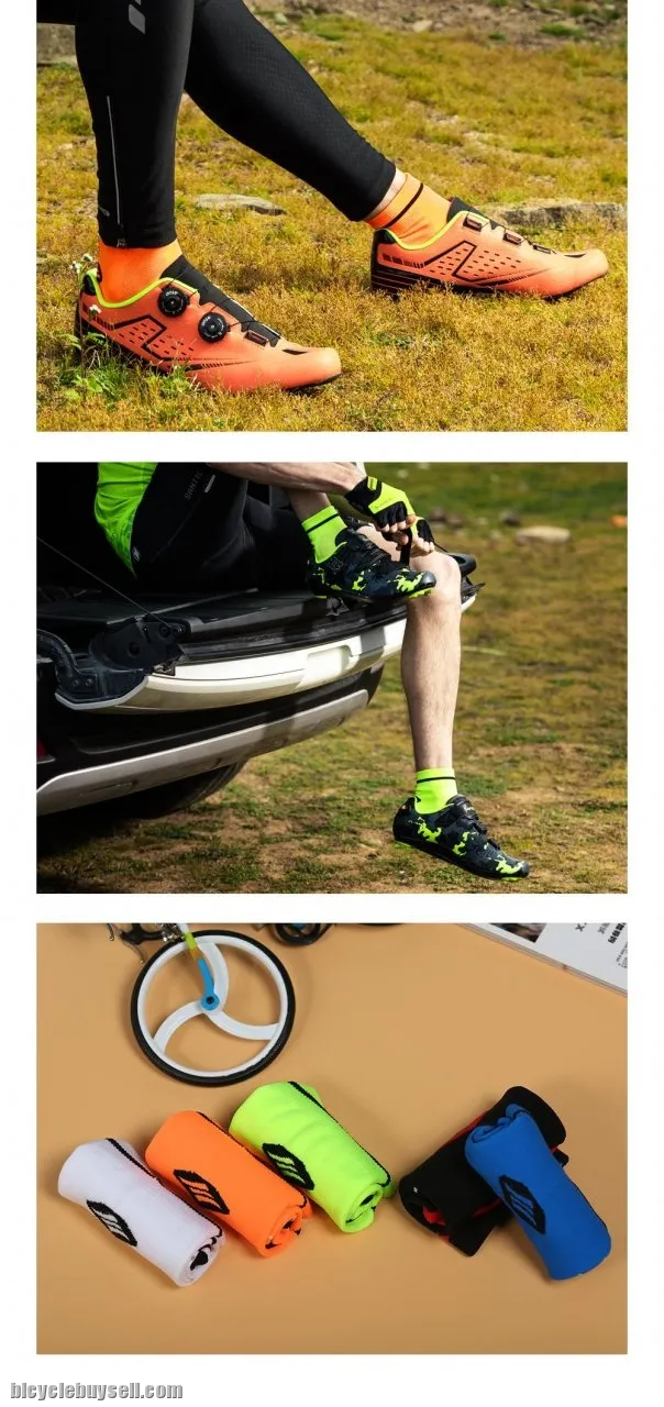 New Design SANTIC Cycling Breathable Socks Sport Racing Running Socks