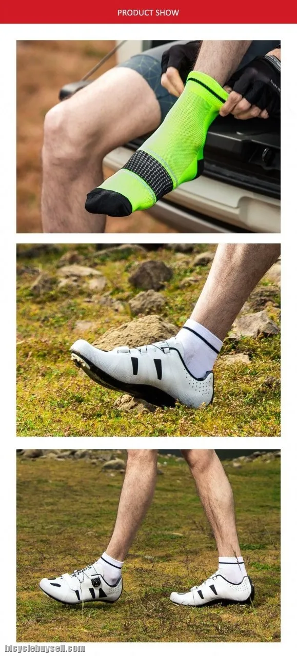 New Design SANTIC Cycling Breathable Socks Sport Racing Running Socks