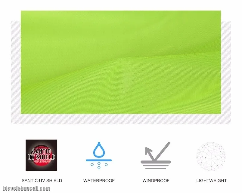 Santic Men Waterproof Cycling Jacket Hooded Lightweight Rainproof Windproof Rain Coat Jacket
