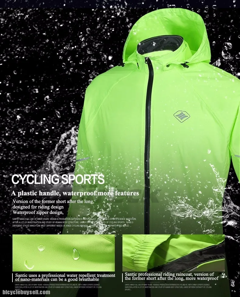 Santic Raincoat Windproof Sun Protection Waterproof Cycling Jacket