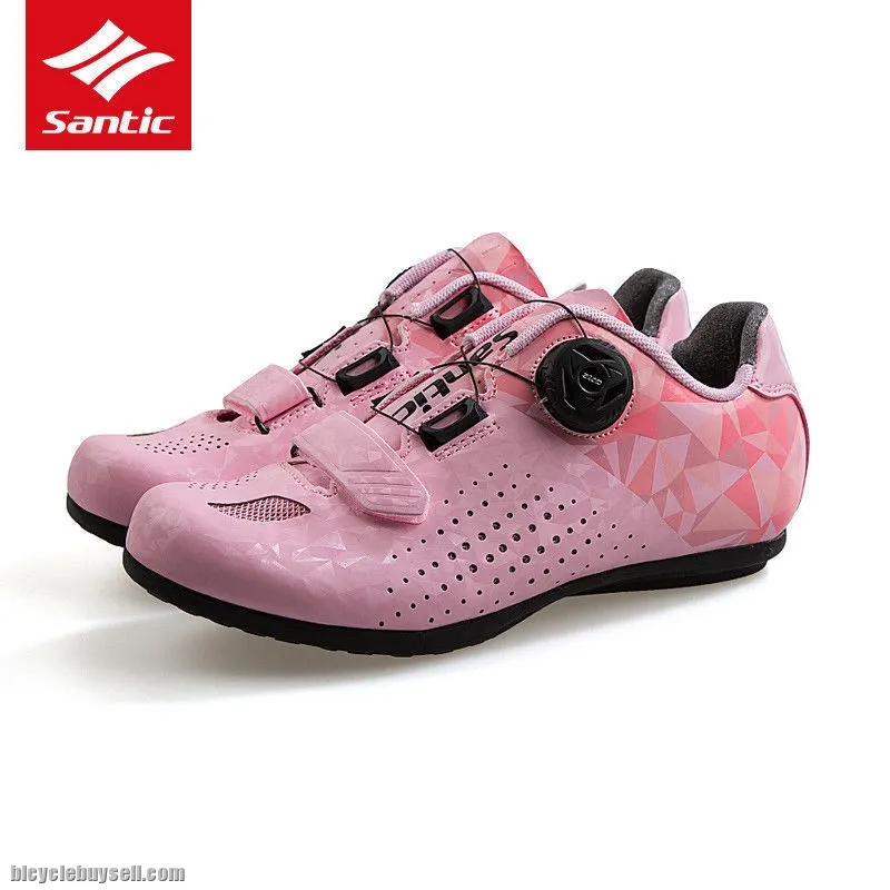 NEW YEAR SALE- SANTIC Athena Women Professional Non-Clip Cycling Shoes(Pink)