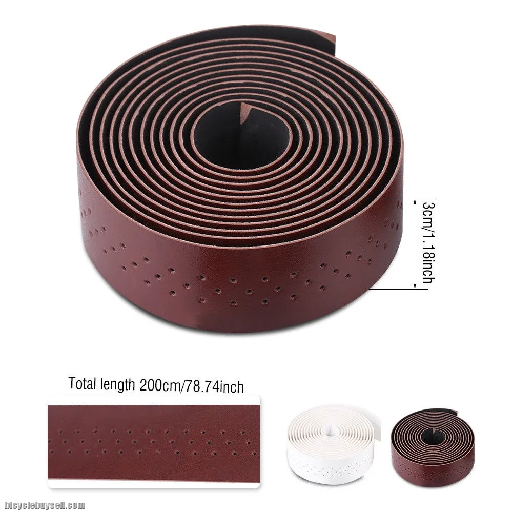 Brown Synthetic Leather Road Bike Handlebar Tape Bicycle Bar Tapes 2pcs Per Set