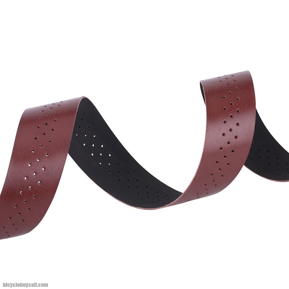 Brown Synthetic Leather Road Bike Handlebar Tape Bicycle Bar Tapes 2pcs Per Set