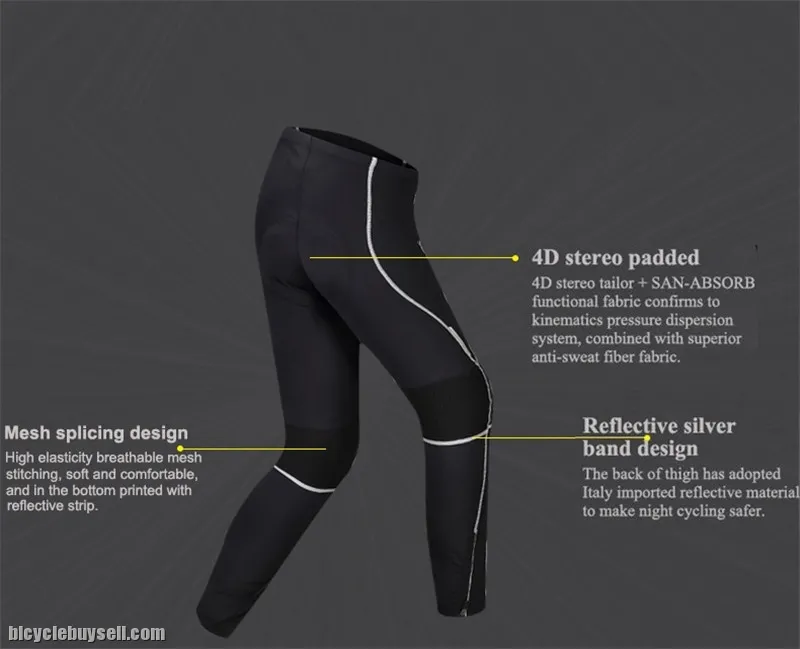 SANTIC Jack Men's Cycling Pants Compression Coolmax 4D Padded(Suitable for Long Distance)
