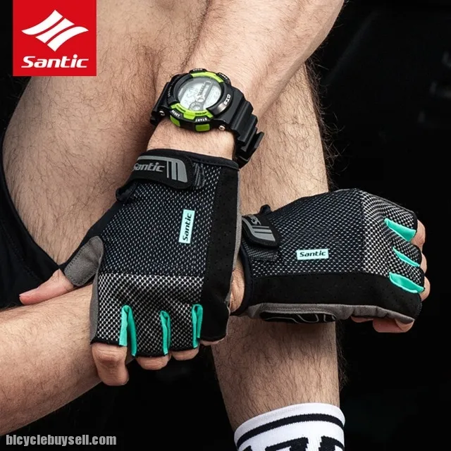 SANTIC Gloves Shockproof Anti-Slip Victor Men Cycling Half Finger - 2 Colors
