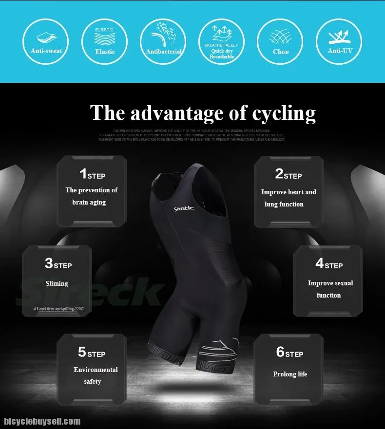 Santic Kirsi Men Sleeveless Triathlon Tri Suit 4D Pad for Swimming Running Cycling