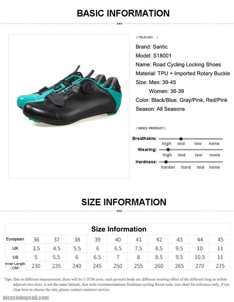 SANTIC Hers Women Road Cycling Shoes - READY STOCK FREE Postage