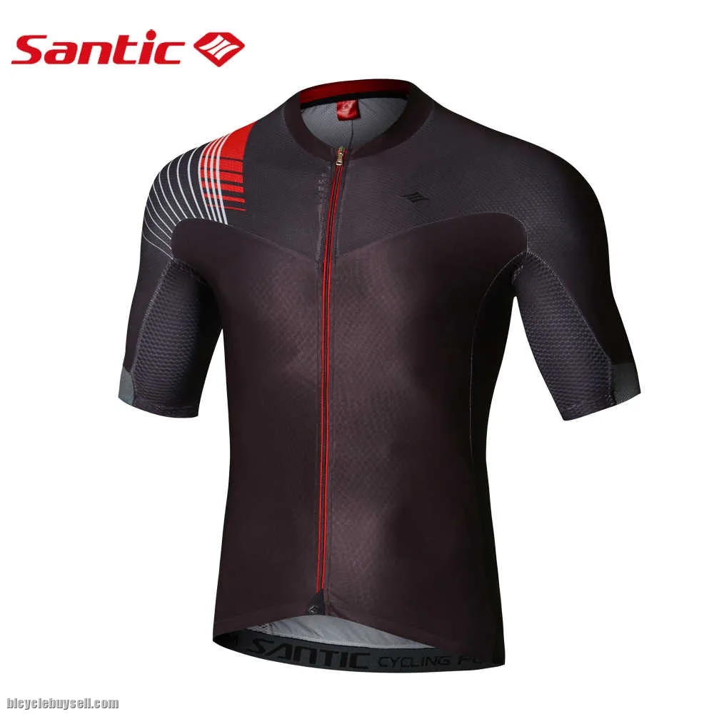 Santic Parker Men Short Sleeve Cycling Pro-fit Italian MITI TAVALOR Fabric Reflective Cycling Jesery
