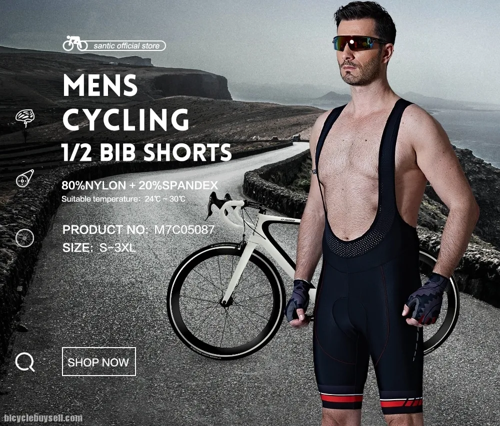 Santic Alok Black Men Padded Cycling Professional Bib Shorts Tights