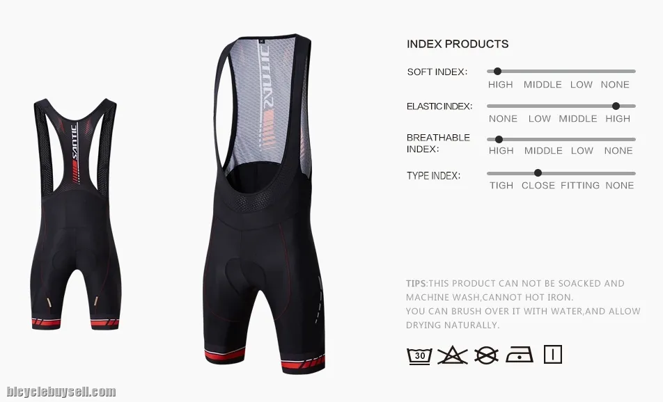 Santic Alok Black Men Padded Cycling Professional Bib Shorts Tights