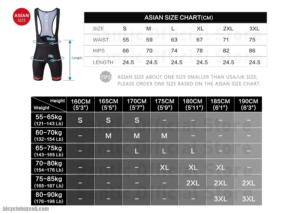 Santic Alok Black Men Padded Cycling Professional Bib Shorts Tights