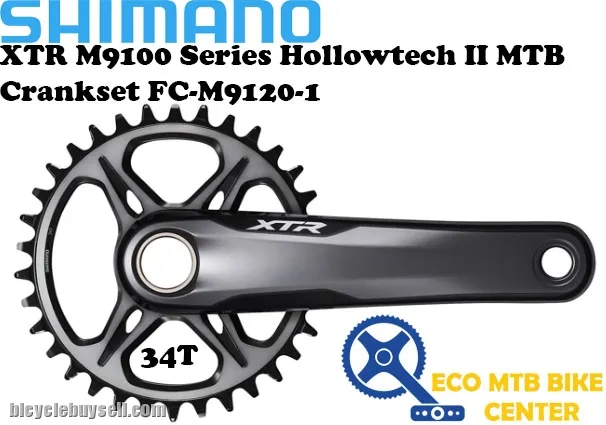 SHIMANO XTR M9100 Series Hollowtech II MTB Crankset FC-M9120-1 34Tx170mm
