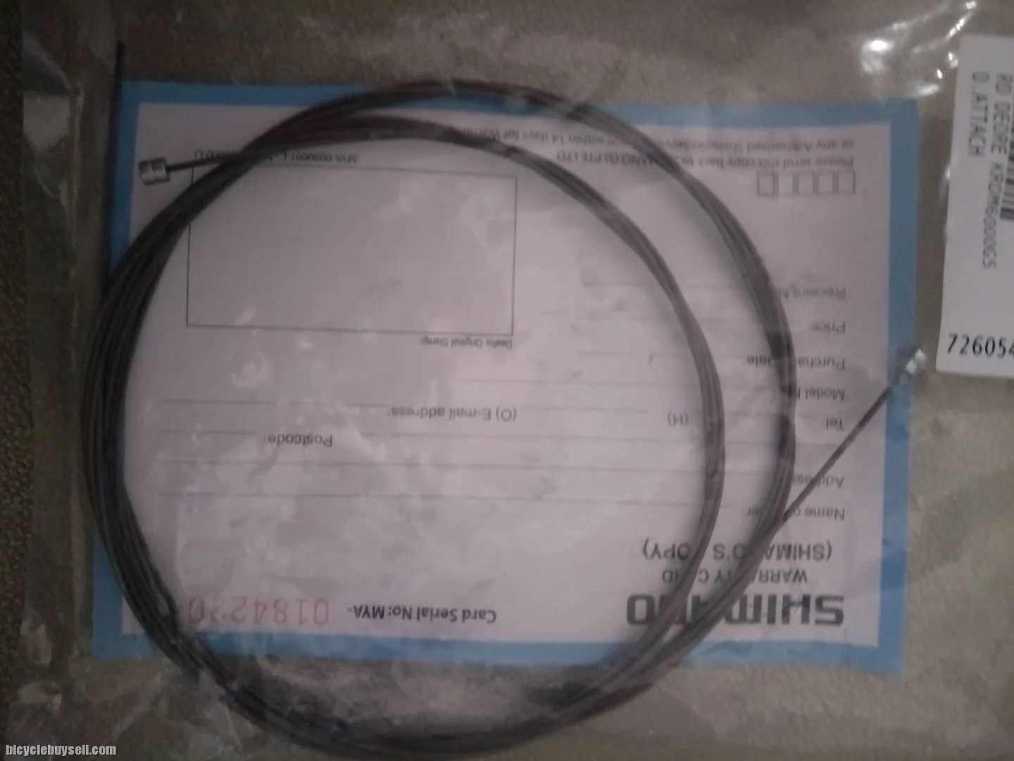 Shimano polymer genuine gear inner cable pair (2pcs)