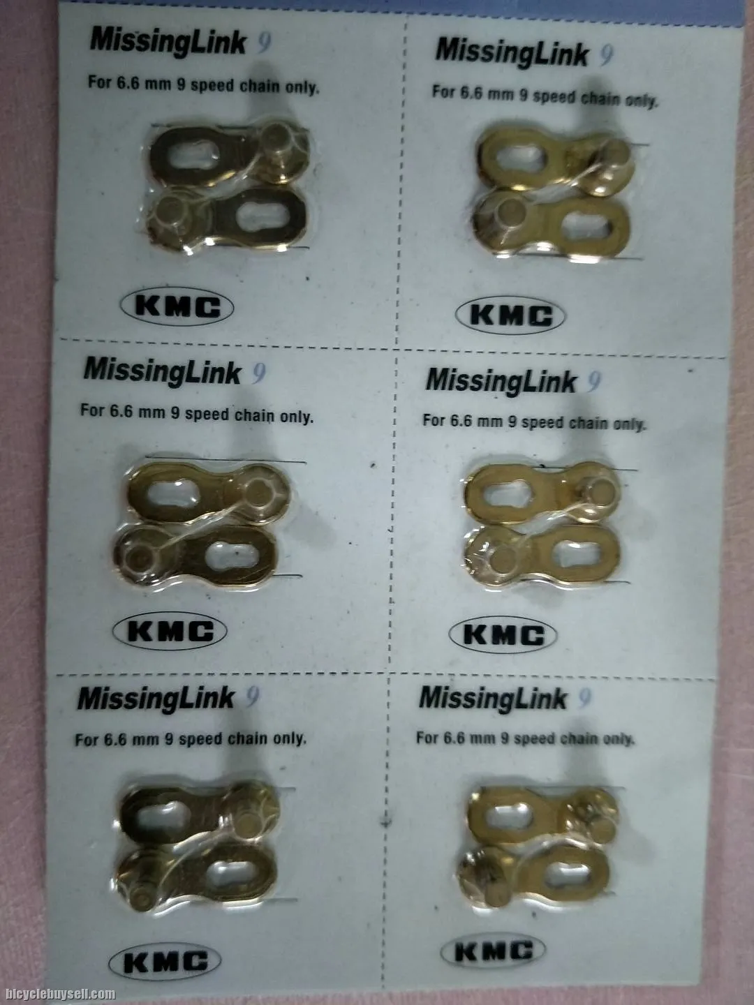 Kmc gold missing link 9speed - sell by per pair price advertized