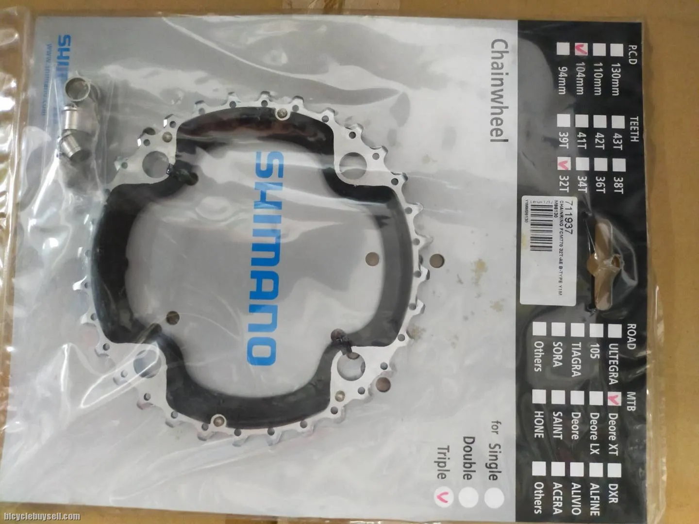SHIMANO DEORE XT CHAINRING 32T - LAST PIECES CLEARANCE - GUARANTEED ORIGINAL 104BCD