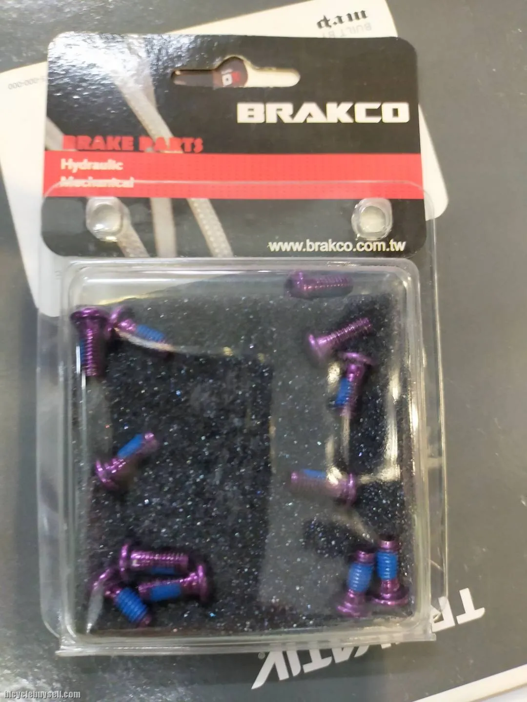 BRAKCO HIGH QUALITY ROTOR BOLTS WITH NYLOX - PURPLE &amp; TITANIUM COLOR (SELL BY 1 PACK 12 PIECES)