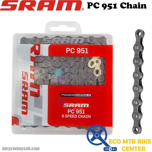 SRAM Chain PC 951 9 Speed PowerLink SolidPin 114 Link