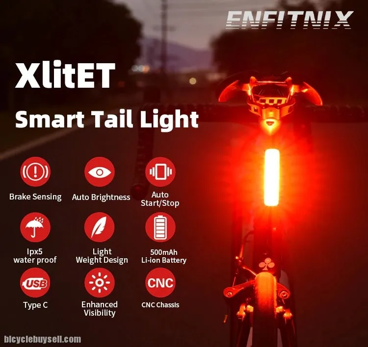 NEW XlitET Auto Start Stop Brake Sensing Flashlight For Bicycle Rear Light LED Cycling XlIte