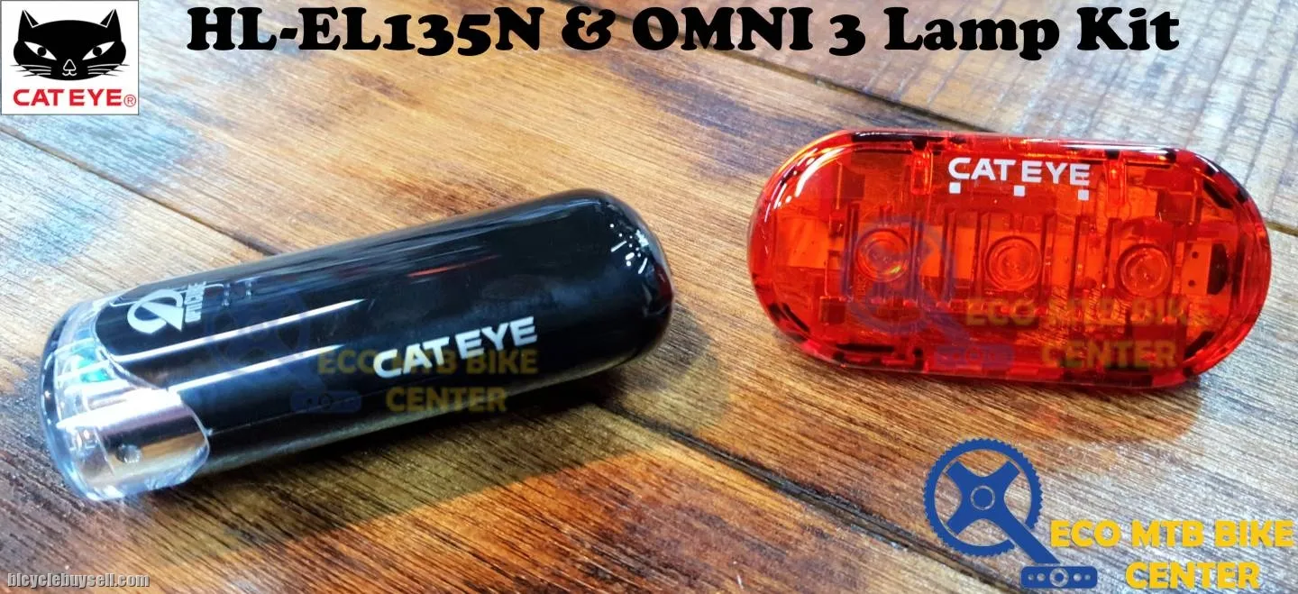 CAT EYE Light HL-EL135N &amp; OMNI 3 Lamp Kit (2 pc)