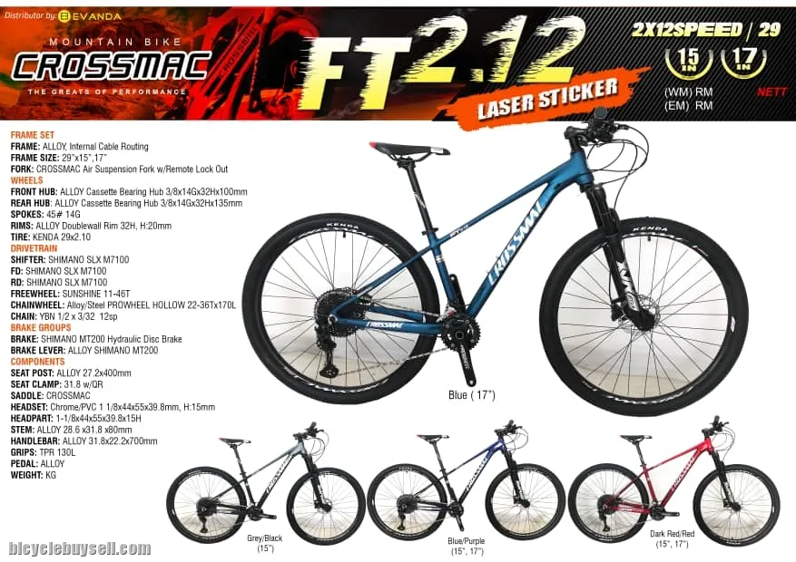 CROSSMAC FT2 29" SHIMANO SLX 2X12 = 24-SPEED