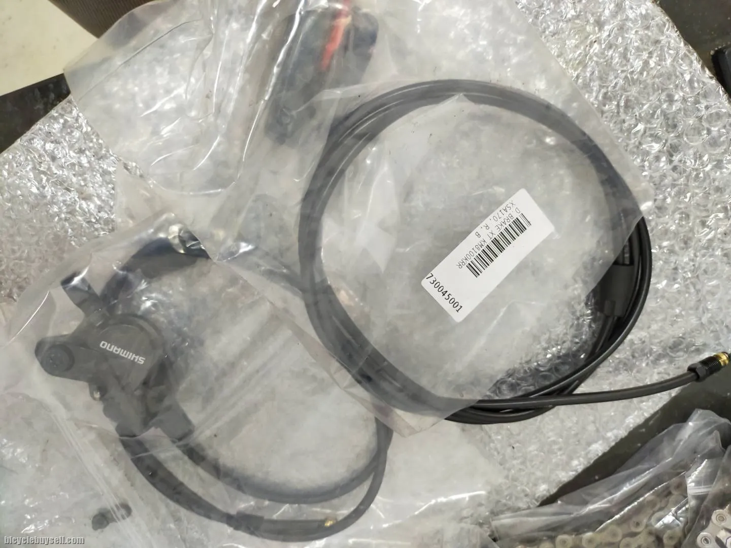 SHIMANO BRAKE CALIPER RM119 FRONT HOSE RM58 REAR HOSE SET RM78