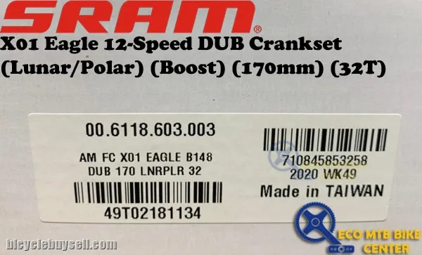 SRAM X01 Eagle 12-Speed DUB Crankset (Lunar/Polar) (Boost) (170mm) (32T)