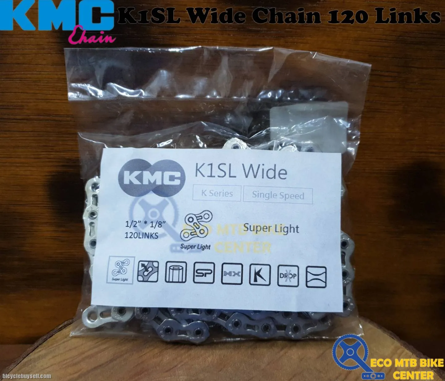 KMC K Series Single Speed Chain K1SL Wide 120L (OE Packing)