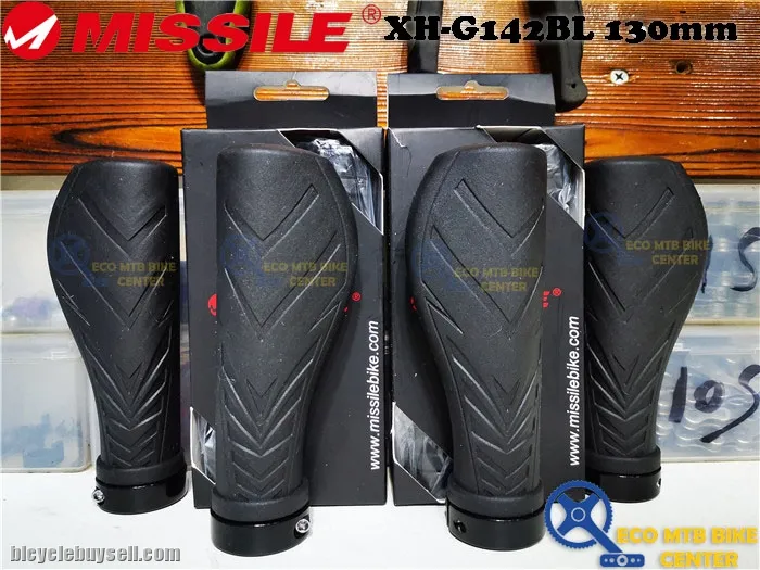 MISSILE Grips XH-G142BL 130mm Ergonomic Mountain Bike Rubber Lock Ring Fixed and Comfortable Rubber