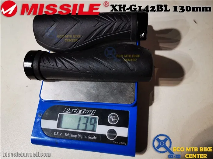 MISSILE Grips XH-G142BL 130mm Ergonomic Mountain Bike Rubber Lock Ring Fixed and Comfortable Rubber