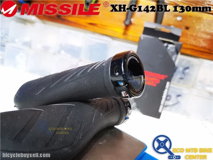 MISSILE Grips XH-G142BL 130mm Ergonomic Mountain Bike Rubber Lock Ring Fixed and Comfortable Rubber