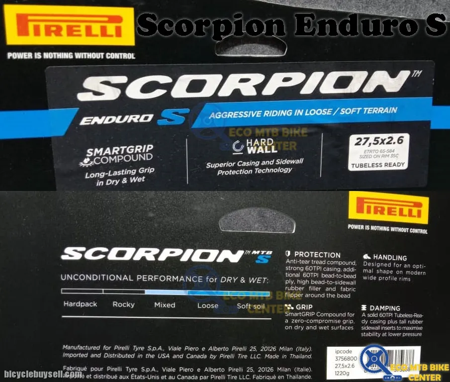 PIRELLI MTB Tires Scorpion Enduro S 27.5 | Soft Terrain | Tubeless Ready