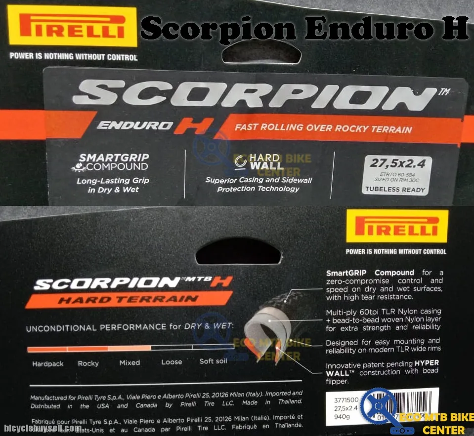 PIRELLI MTB Tires Scorpion Enduro H 27.5 | Fast Rolling Over Rocky Terrain | Tubeless Ready