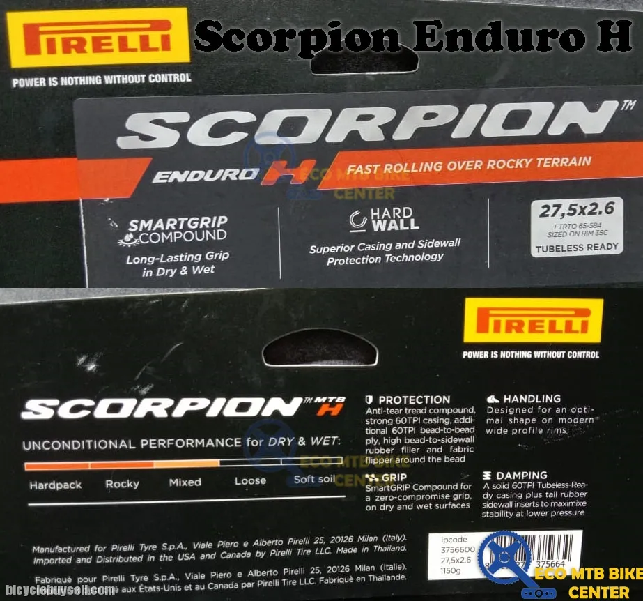 PIRELLI MTB Tires Scorpion Enduro H 27.5 | Fast Rolling Over Rocky Terrain | Tubeless Ready