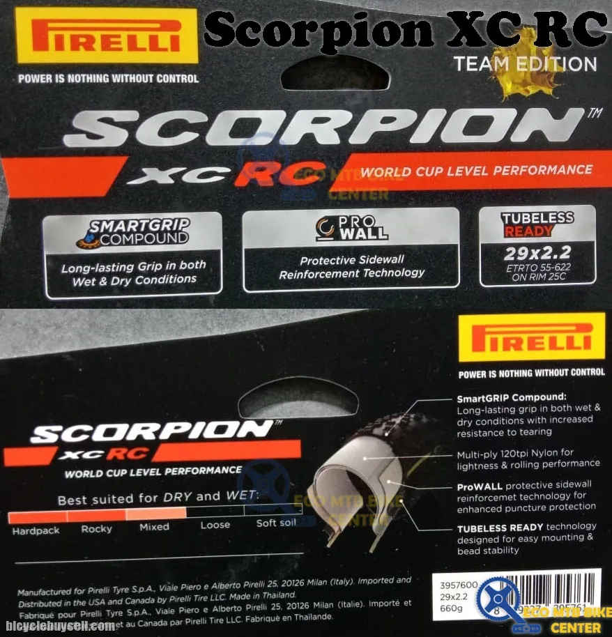 PIRELLI MTB Tires Scorpion XC RC 29x2.2 | World Cup Level Performance | Tubeless Ready