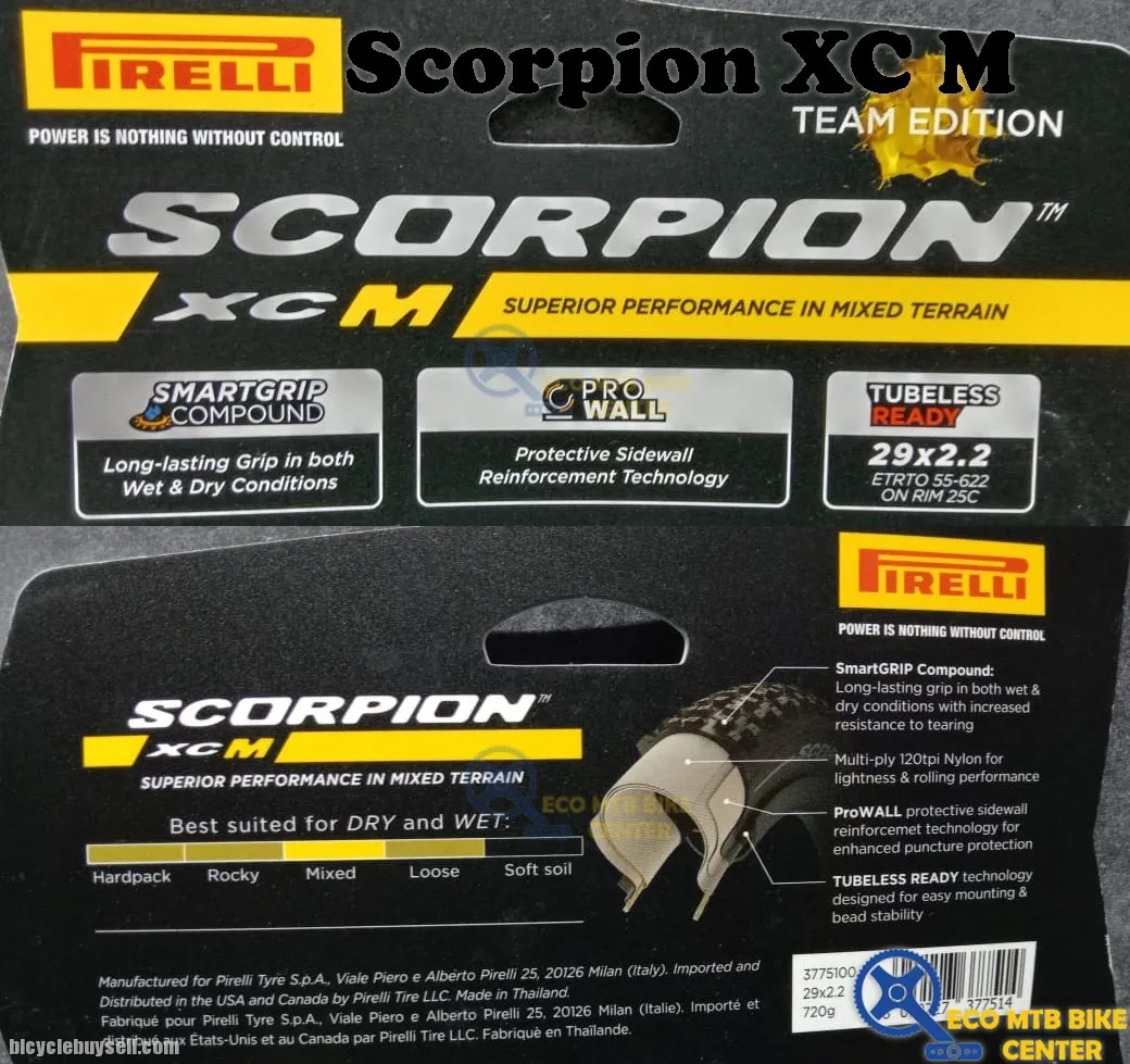 PIRELLI MTB Tires Scorpion XC M 29x2.2 | Superior Performance in Mixed Terrain | Tubeless Ready