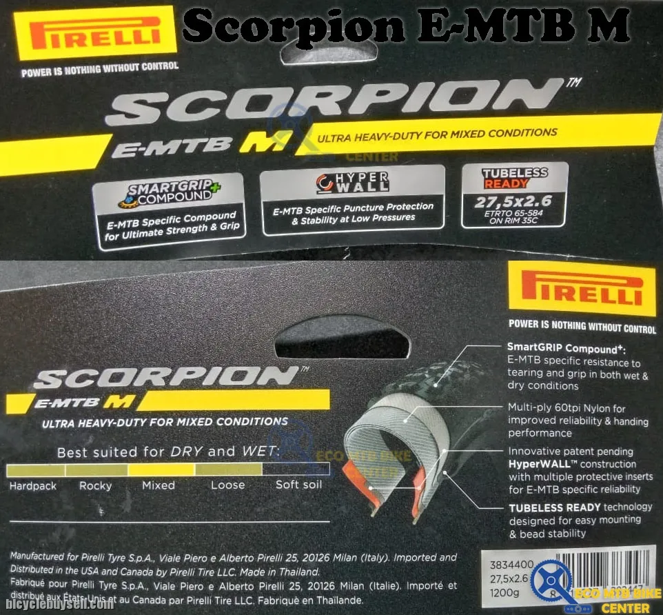 PIRELLI MTB Tires Scorpion E-MTB M 27.5/29 | Ultra Heavy-Duty for Mixed Conditions | Tubeless Ready